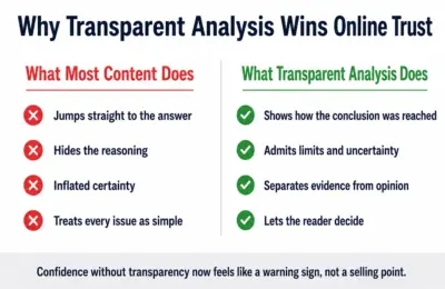 What Readers Want From Transparent Online Analysis